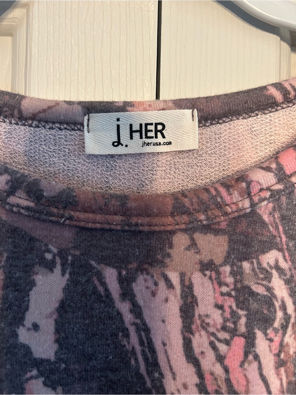 HER Pink & Gray Camouflage-Print Crewneck Sweatshirt - Picture 3 of 3